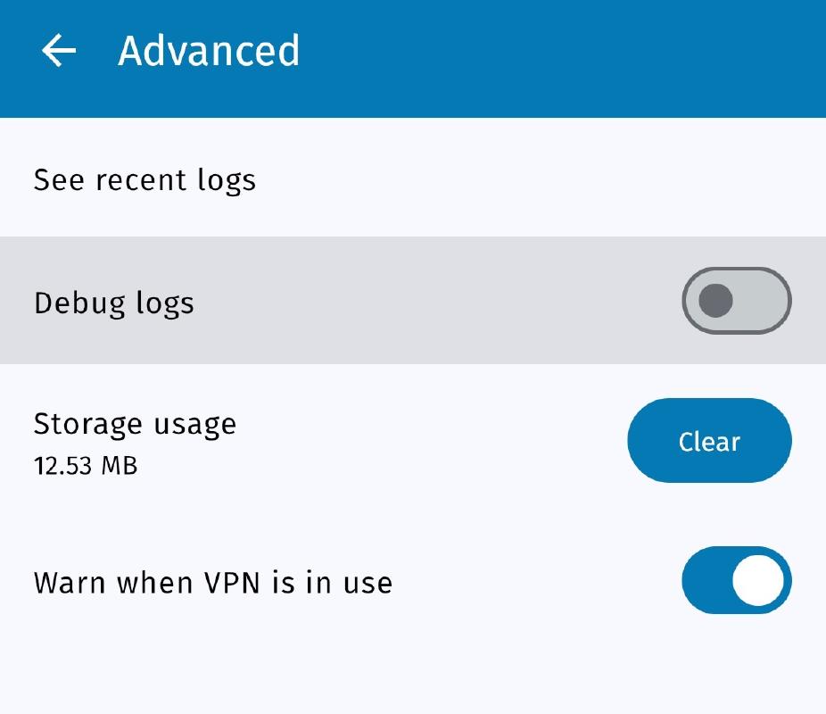 Advanced settings